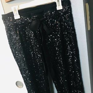 Arden B - Black Sequin Track Pant Joggers